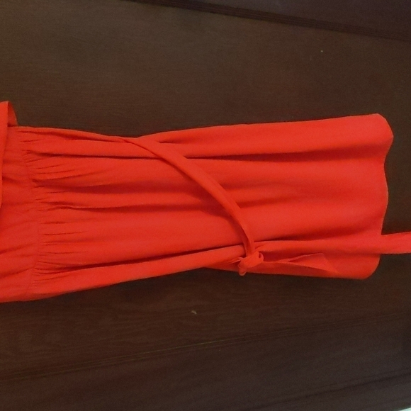 ASOS Maternity Orange Red One Shoulder or 2 Strapped Belted Dress Size 4 - Picture 3 of 10